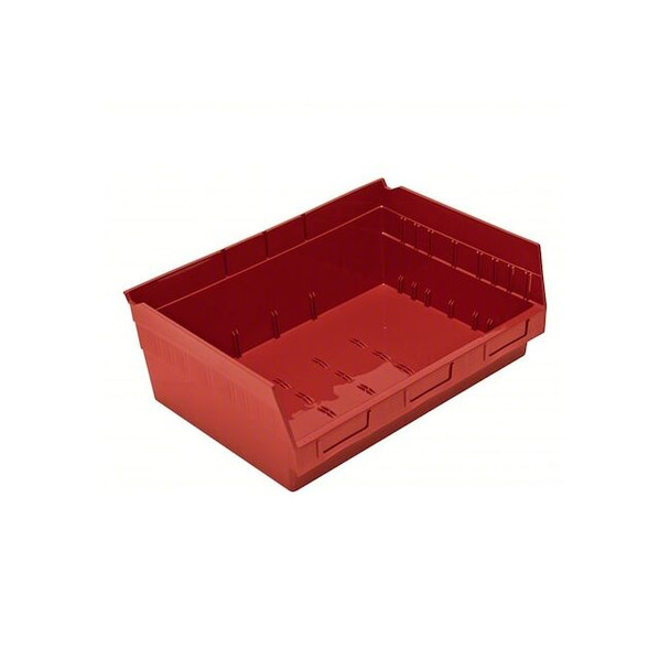 Economy nesting shelf bin, Plastic, Red, 6 in H, 16 1/2 in W, 11 5/8 in L