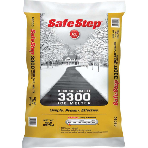 Safe Step 3300 50 Lb. Rock Salt/Halite Ice Melt Large Pellets 806653