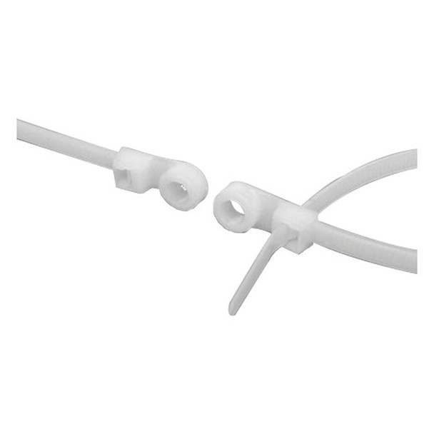 ACT Mounting Hole Cable Ties, 7", Natural, 100/Pkg (AL-07-50-MH-9-C)