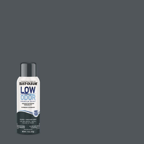 Rust-Oleum Low Odor Water-Based 11 Oz. Gloss Spray Paint, Anchor Gray 388246