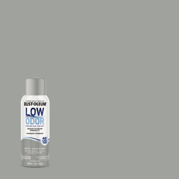 Rust-Oleum Low Odor Water-Based 11 Oz. Matte Spray Paint, Dolphin Gray 388280
