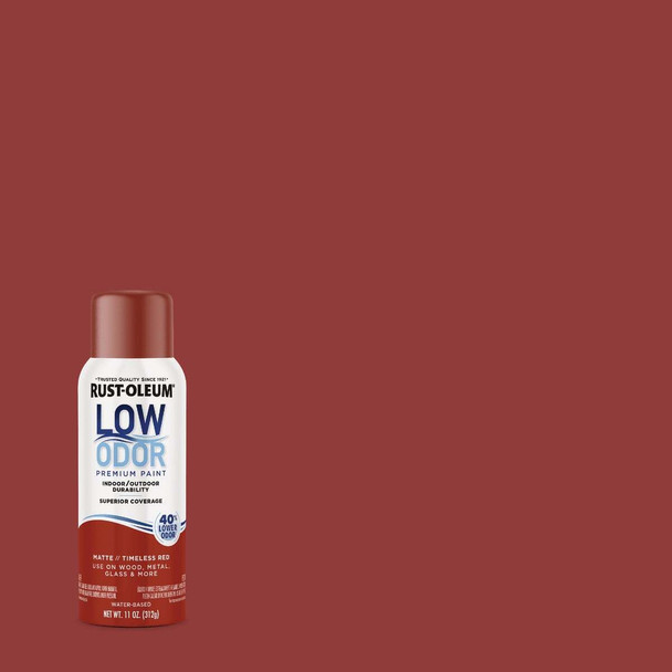Rust-Oleum Low Odor Water-Based 11 Oz. Matte Spray Paint, Timeless Red 388281