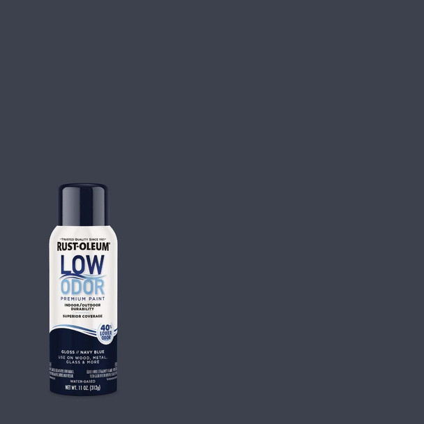 Rust-Oleum Low Odor Water-Based 11 Oz. Gloss Spray Paint, Navy Blue 388271