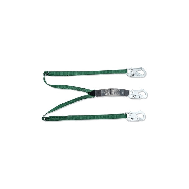 V-Series Standard Twin-Leg Adjustable Shock Absorbing Lanyard, 6 ft, Small Snaphooks