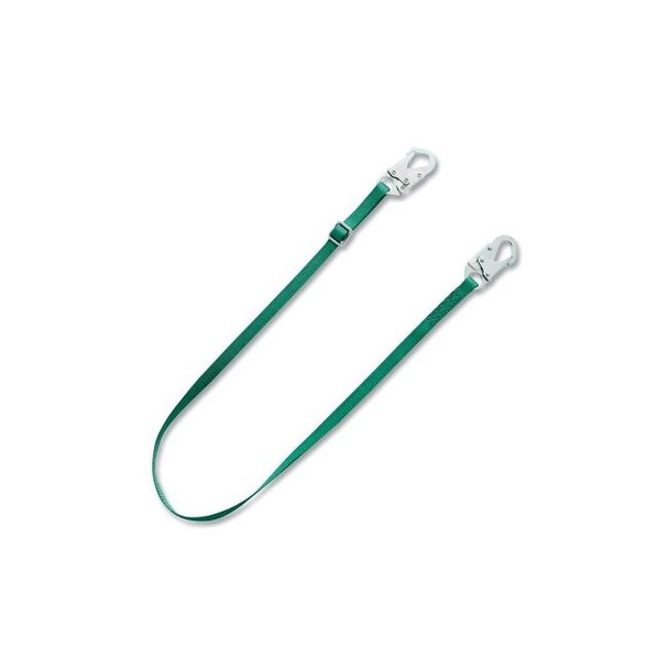 V-Series Standard Single-Leg Shock Absorbing Lanyard, 6 ft L, Green, Polyester Webbing