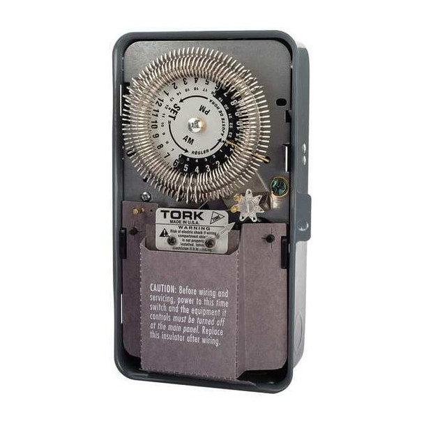 Nsi Tork Electromechanical Timer,24 hr,Gray,Metal 8001U
