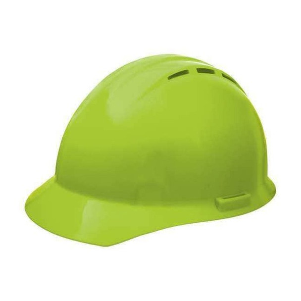 Hard Hat, Americana, Polyethylene, 4 Point Ratchet, Type 1, Class C, Hi-Vis Lime