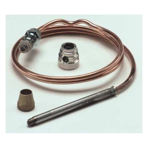 Thermocouple, LP/NG, 20 to 30 mV, 18 in L., Threaded, Tinnerman Clip