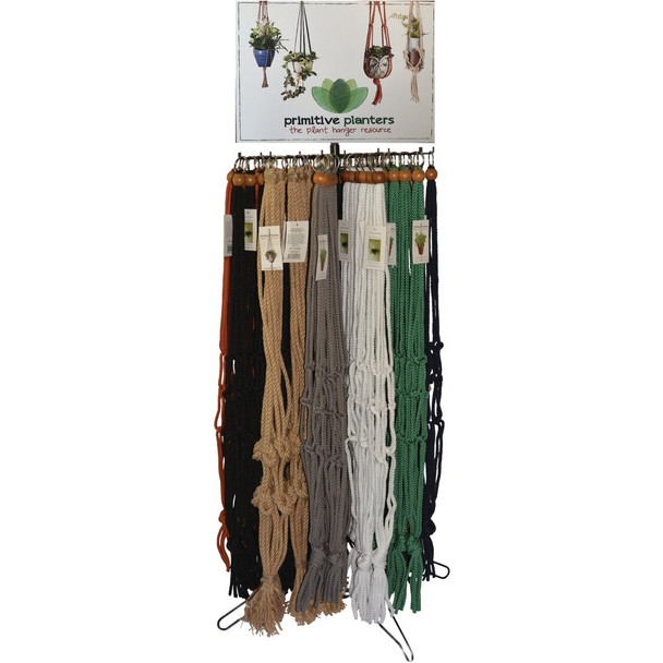Primitive Planters Assorted Macrame & Natural Jute Plant Hanger Display 1746