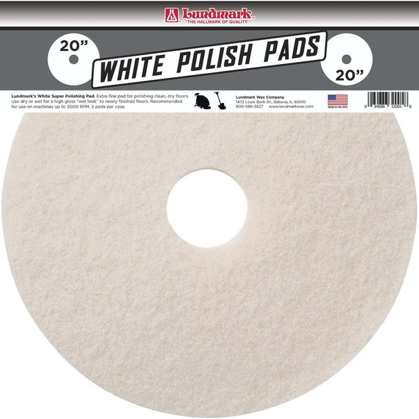 Lundmark 20 In. White 175 to 300 RPM Buffing Pad (5-Pack) TKL20W