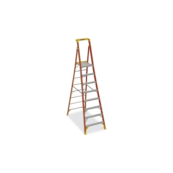 Podium Ladder, IA, PD6208, 14 ft Reach H, 8 ft Ladder H, 300 lb Load Capacity