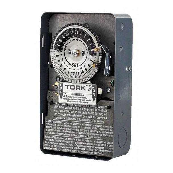 Nsi Tork Electromechanical Timer,24 hr,Gray,Metal 1101B