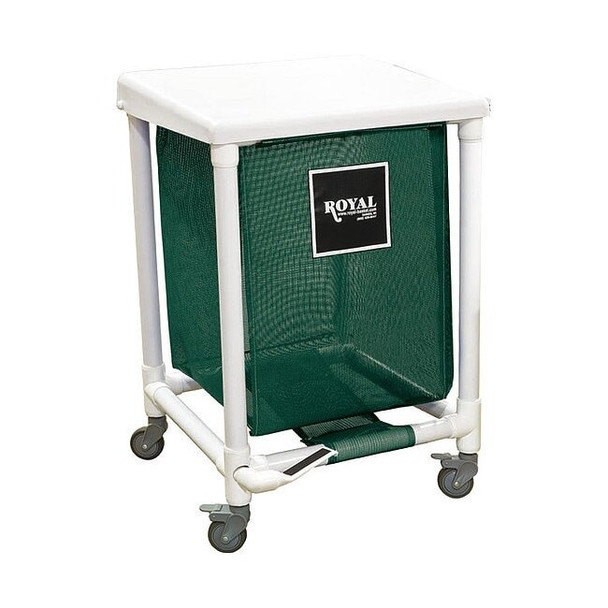 Royal Basket Trucks PVC Hamper,24 gal,Green,Foot Pedal G24-EEX-H1F-3ULN