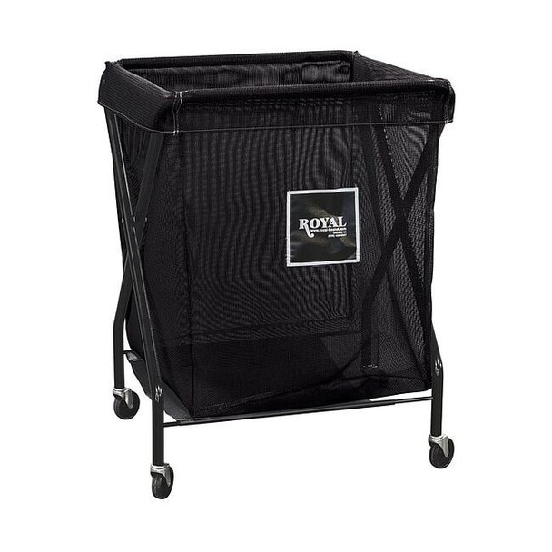 Royal Basket Trucks X-Frame Cart,8.9 cu. ft.,Black,Mesh G08-KKX-XMA-3ONN