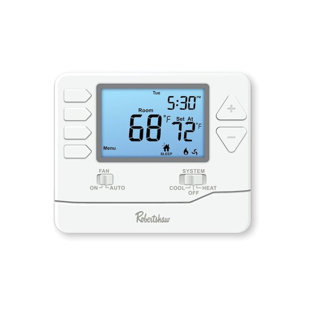 Robertshaw Digital Wall Thermostat,White,1" D RS9220