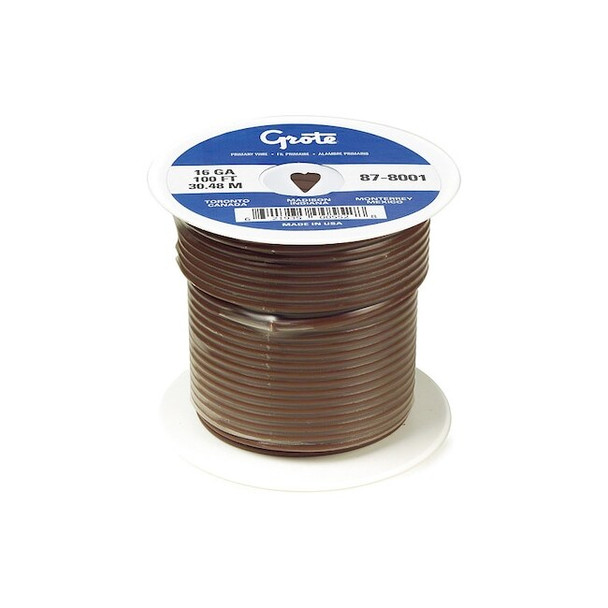 Grote Automotive Cable, 14 AWG, Brown, 100 ft 87-7201