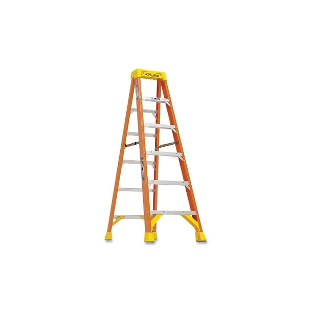 Fiberglass Stepladder, IA, 6206, 6 ft L, 23.4 in W, 300 lb Load Capacity