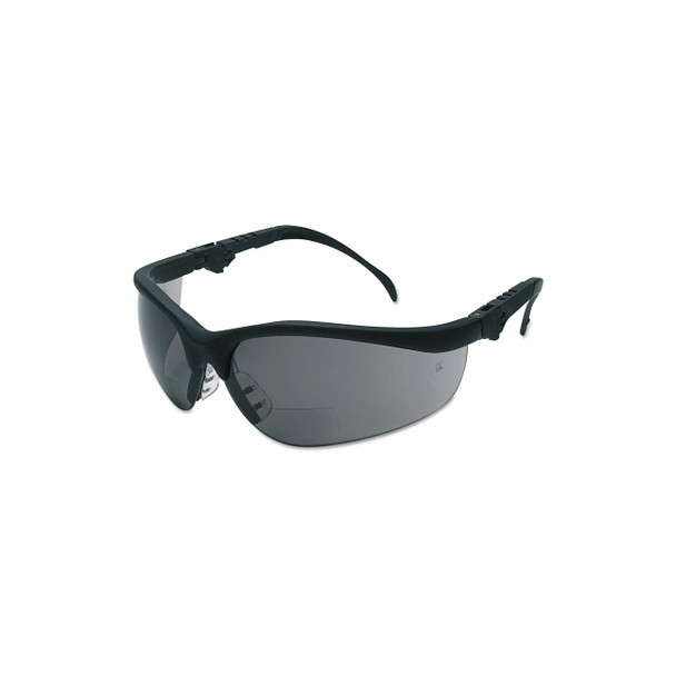 Klondike® KD3 Series Bifocal Reader Safety Glasses, Gray Lens, Black Frame, 1.0 Diopter