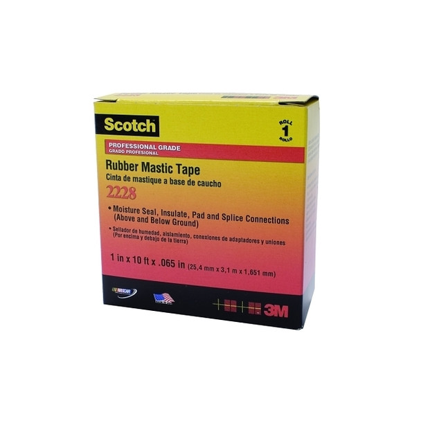 Rubber Mastic Tapes 2228, 2 in x 10 ft, 65 mil, Black