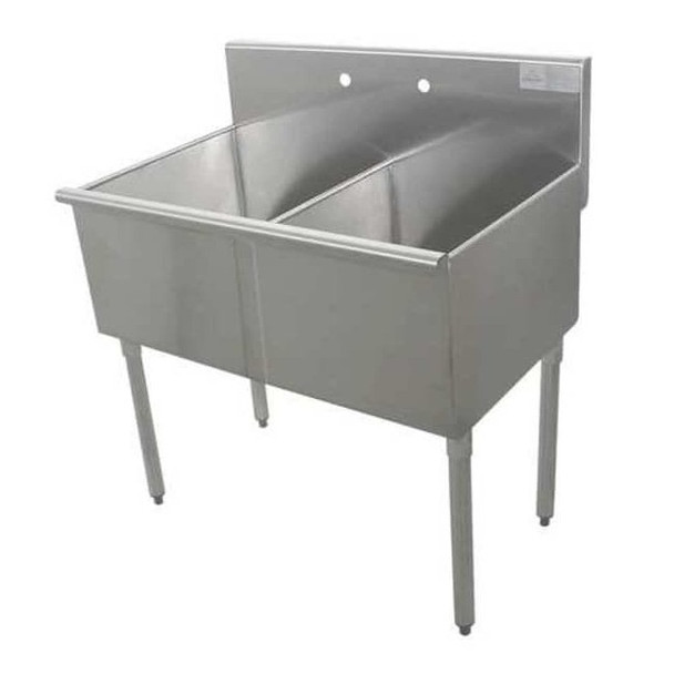 Advance Tabco Scullery Sink 36 in x 21 in, 2, 2, Floor, Stainless Steel 4-42-48