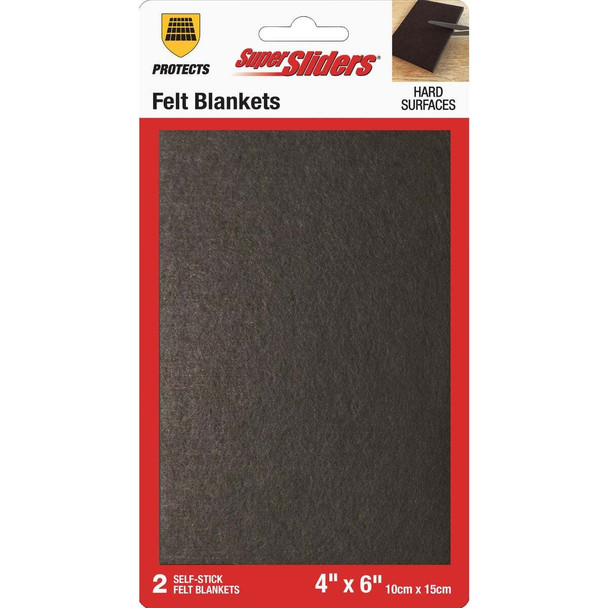 Super Sliders 4 In. x 6 In. Brown Felt Blanket (2-Piece) 4740026SL