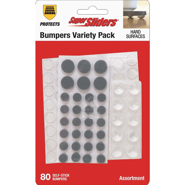 Super Sliders Furniture Wall Bumper Variety Assortment (80-Pack) 4210126SL