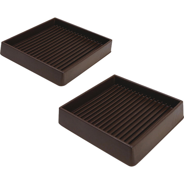 Super Sliders 3 In. Brown Square Furniture Leg Cup (2-Pack) 4263526SL