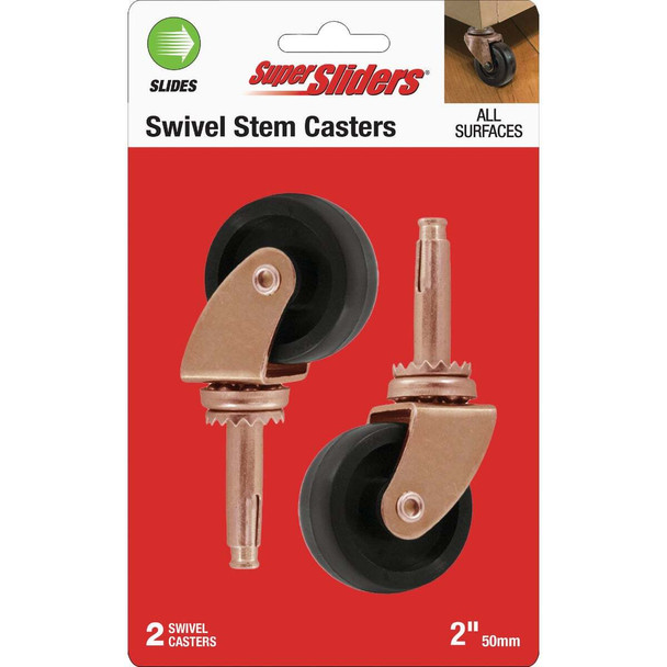 Super Sliders 2 In. Rubber Stem Caster (2-Pack) 4263226SL
