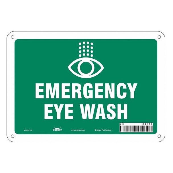 Emergency Eye Wash, 10 in W x 7 in H, Vertical Rectangle, Aluminum, 470X79