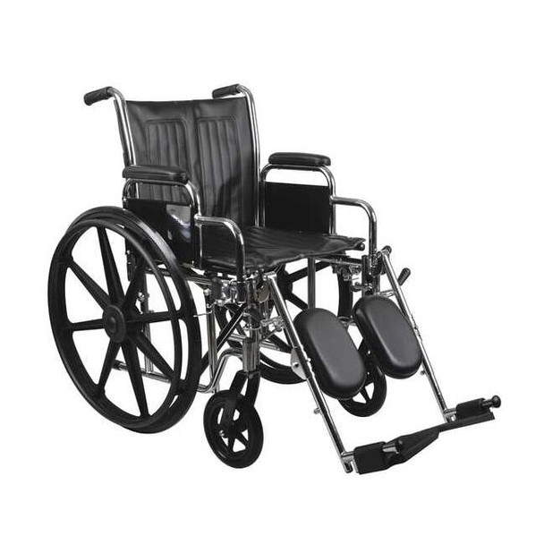 First Voice Wheelchair,300lb,18 In Seat,Silver/Black MDS806300D