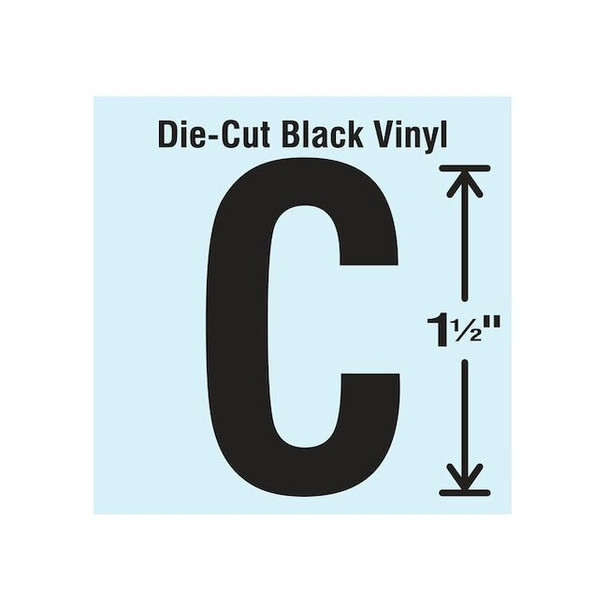 Stranco LetterLabel,Vinyl,1-1/2inH,7/8inW,PK10 DBV-1.5-C-10