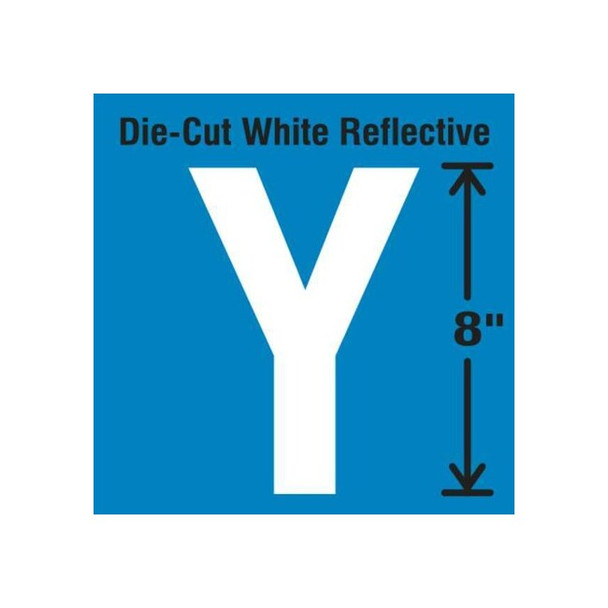 Stranco Letter Label, Vinyl, 8 in H, 4-3/4 in W DWR-SINGLE-8-Y