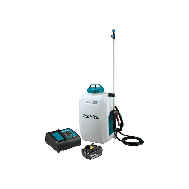 4 gal Backpack Sprayer, 5 9/16 ft L Hose, Cordless, Includes Battery/Charger