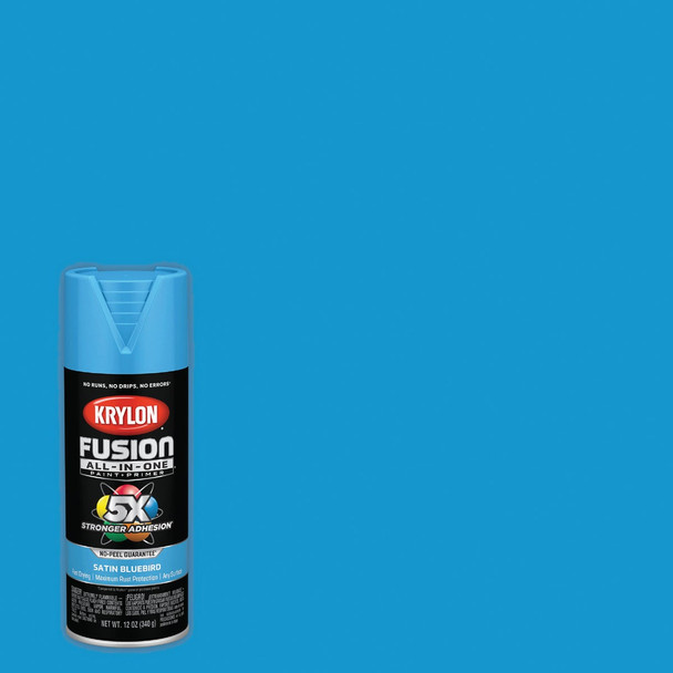 Krylon Fusion All-In One 12 Oz. Satin Spray Paint, Bluebird K02941007