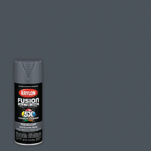 Krylon Fusion All-In One 12 Oz. Matte Spray Paint, Dark Pearl K02937007