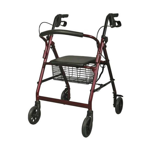 First Voice Rollator,250 lb,Black/Red,35" H MDS86850E