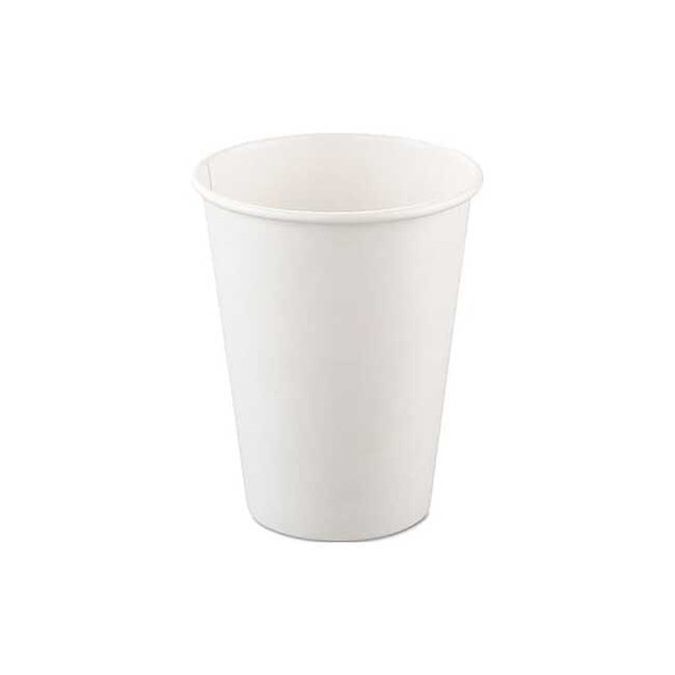 Solo Single-Sided Poly Paper Hot Cups, 12 oz, White, PK1000 412WN-2050