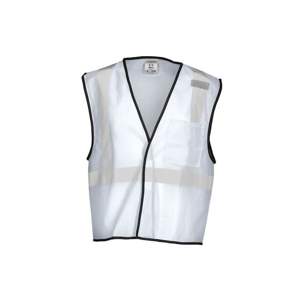 Kishigo High-Visibility Vest,White,L/XL B124-L-XL