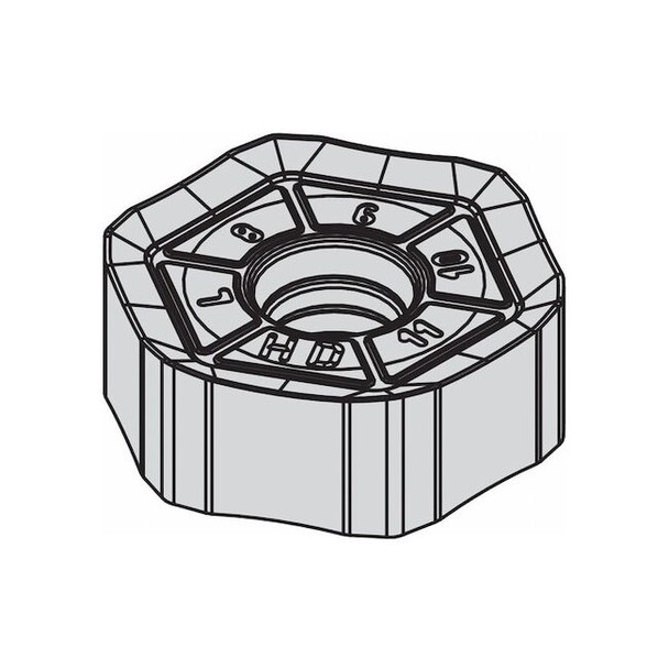 Widia Hex Milling Insert,8.59mm,Carbide 5427371 Pack of 5