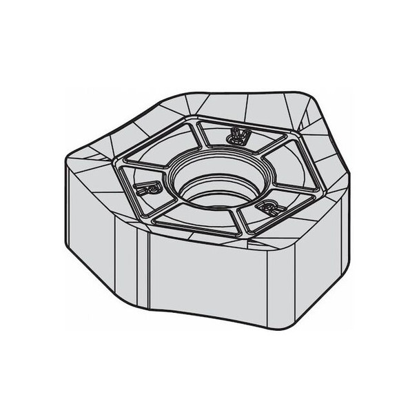 Widia Hex Milling Insert,9.60mm,Carbide 3524707 Pack of 5