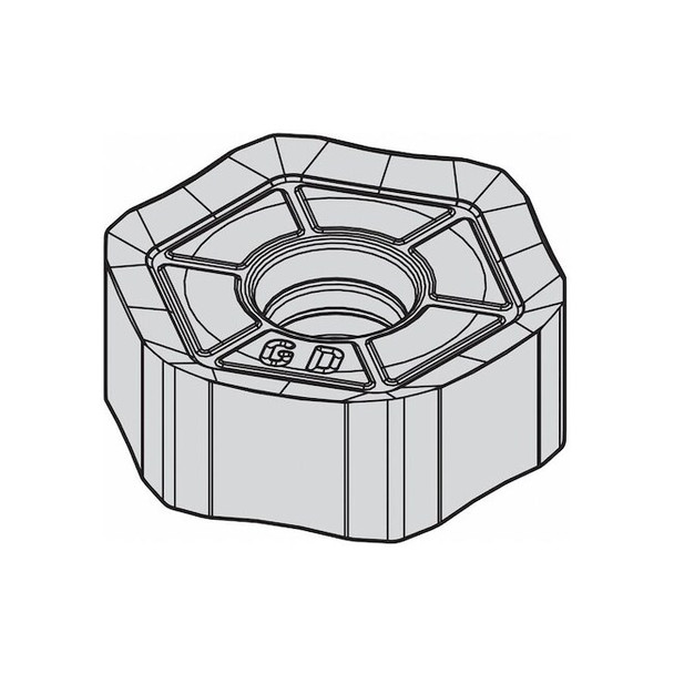 Widia Hex Milling Insert,8.58mm,Carbide 5895350 Pack of 5