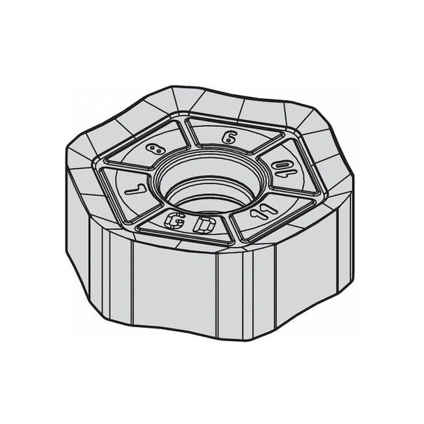 Widia Hex Milling Insert,6.80mm,Carbide 3954473 Pack of 5
