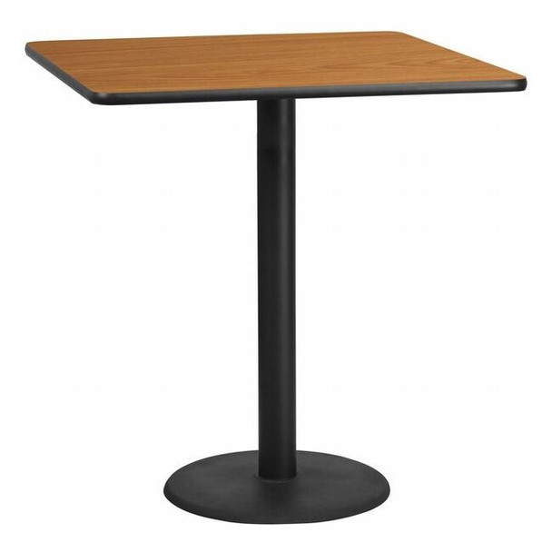 Square Natural Laminate Table, Laminate Top, Wood Grain
