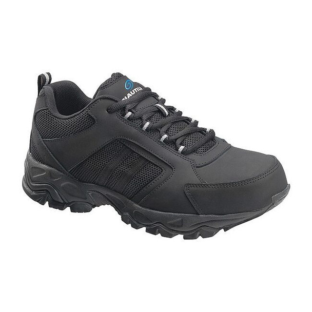 Men's Athletic Shoe, 7 Leather, Mesh Upper, Steel Toe, 3 in H, Black, N2102