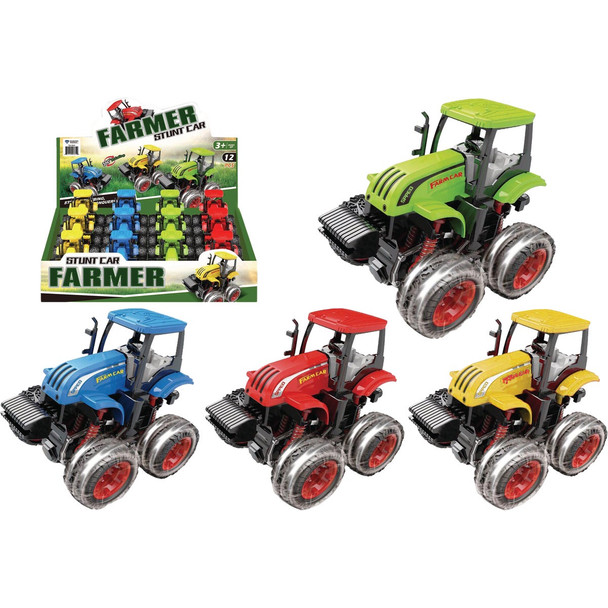Diamond Visions Pull-Back Farmer Tractor Toy TM-3634 Pack of 12
