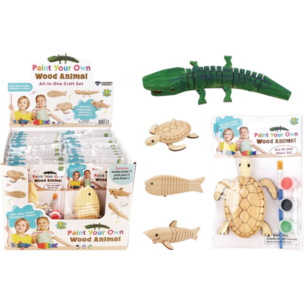 Diamond Visions Wood Animal All-in-One Craft Set TM-3803 Pack of 24