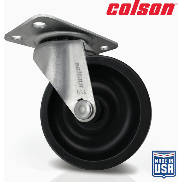 Colson 2-1/2 In. Black Polypropylene Swivel Plate Caster 82234
