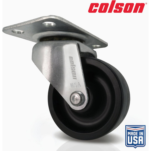 Colson 2 In. Black Polypropylene Swivel Plate Caster 82230