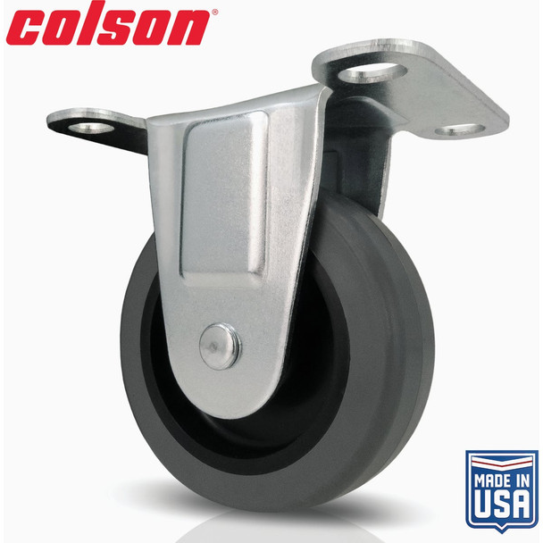 Colson 3 In. Gray TPR Rigid Plate Caster 82252