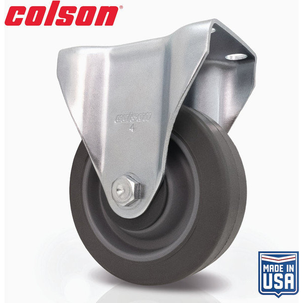 Colson 4 In. Gray TPR Rigid Plate Caster 82258